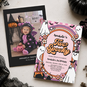 Invitación Cumpleaños de niña de 2 años con temática de Hallo