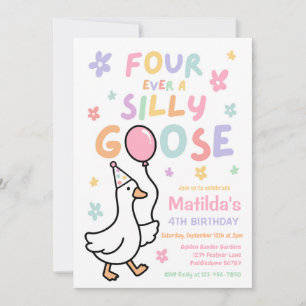 Invitación Cumpleaños de niña de 4 años para siempre una gans