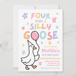 Invitación Cumpleaños de niña de 4 años para siempre una gans