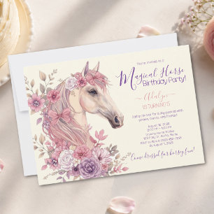 Invitación Cumpleaños de niña de 5 años con pony caprichoso d