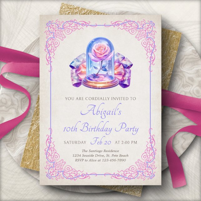 Invitación Cumpleaños de niña de Cuento de Hadas Rosa (Subido por el creador)