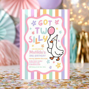 Invitación Cumpleaños de niña de dos gansos tontos 2do 