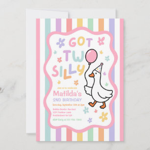Invitación Cumpleaños de niña de dos gansos tontos 2do