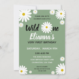 Invitación Cumpleaños de niña de flor de margarita salvaje