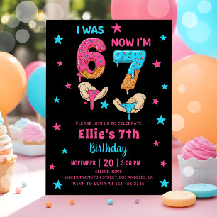 Invitación Cumpleaños de niña de seis siete años