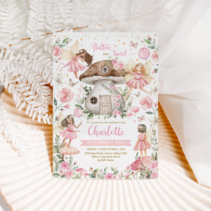 Invitación Cumpleaños de niña del jardín de hadas del bosque 