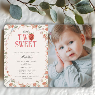 Invitación Cumpleaños de niña dos dulce segunda foto de framb