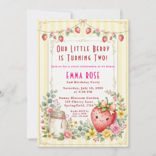 Invitación Cumpleaños de niña dulce como una baya 2 