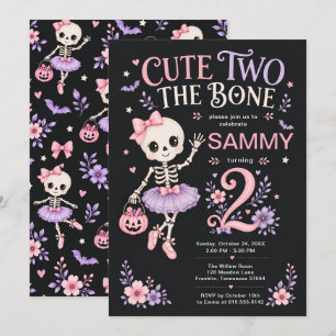 Invitación Cumpleaños de niña dulce hasta los huesos 2 con es