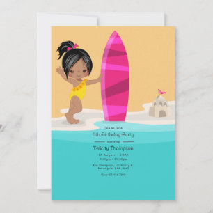 Invitación Cumpleaños de niña en la playa de verano