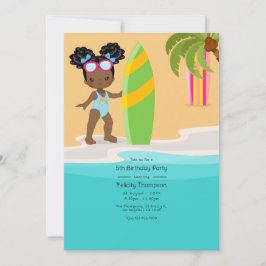 Invitación Cumpleaños de niña en la playa de verano