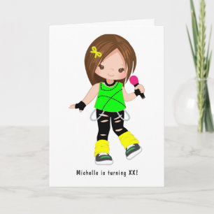 Invitación Cumpleaños de niña estrella de rock con foto linda