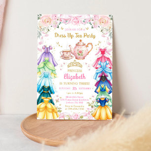 Invitación Cumpleaños de niña fiesta de té disfrazada de prin