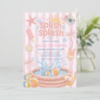 Cumpleaños de niña fiesta rosa en la piscina Splis