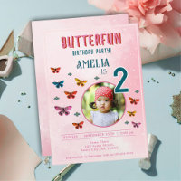 Cumpleaños de niña flores mariposa linda foto