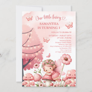 Invitación Cumpleaños de niña hada de fiesta de jardín floral