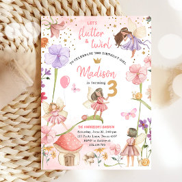 Invitación Cumpleaños de niña hada jardín mágico del bosque