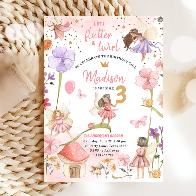 Invitación Cumpleaños de niña hada jardín mágico del bosque (Subido por el creador)