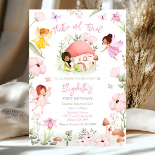 Invitación Cumpleaños de niña hada revolotea y gira