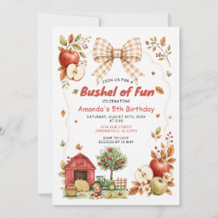 Invitación Cumpleaños de niña Manzana de Arco de Otoño Fanega