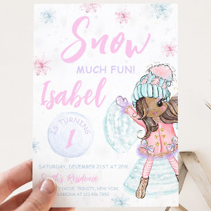 Invitación Cumpleaños de niña patinando sobre hielo