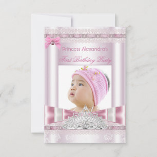Invitación Cumpleaños de niña pequeña princesa primera fiesta