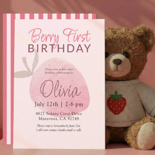 Invitación Cumpleaños de Niña Primera Fruta Caprichosa