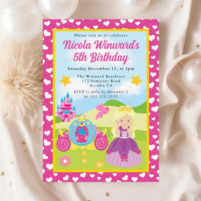 Invitación Cumpleaños de Niña Princesa de Cabello Rubio Adora (Subido por el creador)
