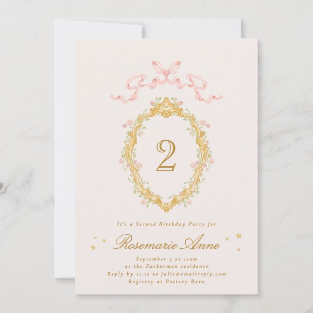Invitación Cumpleaños de niña princesa de cuento de hadas (Anverso)