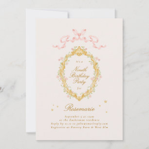 Invitación Cumpleaños de niña princesa de cuento de hadas arc