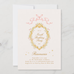 Invitación Cumpleaños de niña princesa de cuento de hadas arc
