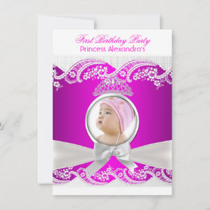 Invitación Cumpleaños de niña princesa pequeña primera fiesta
