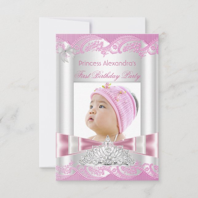 Invitación Cumpleaños de niña princesa pequeña sesión de foto (Anverso)