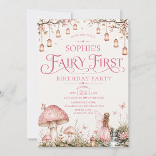 Invitación Cumpleaños de niña tema hada primera