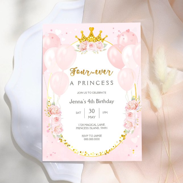 Invitación Cumpleaños de niña tema Real Princesa para siempre (Subido por el creador)