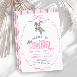 Invitación Cumpleaños de niña vaquera occidental `Niña con la