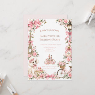 Invitación Cumpleaños de niñas con Un Toque de París