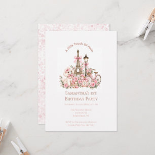 Invitación Cumpleaños de niñas con Un Toque de París