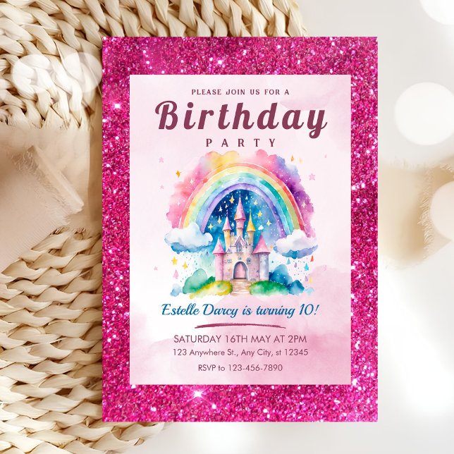 Invitación Cumpleaños de niñas del castillo adorable (Subido por el creador)