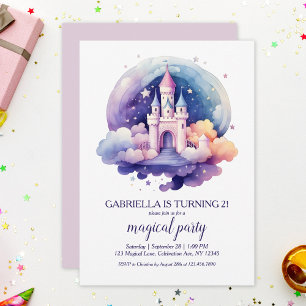 Invitación Cumpleaños de niñas del castillo de cuento de hada