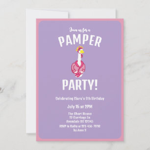 Invitación Cumpleaños de niñas Fiesta de mimos de ganso en el