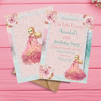 Invitación Cumpleaños de niñas pastel nuestra pequeña princes