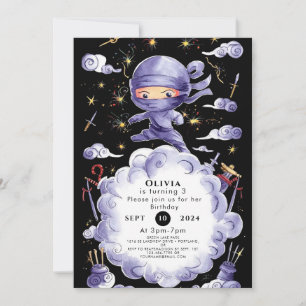Invitación Cumpleaños de Ninja, algo mágico