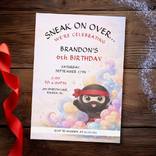 Invitación Cumpleaños de Ninja Pastel Soñador Lindo