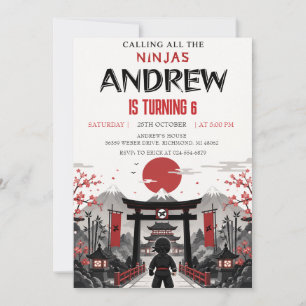 Invitación Cumpleaños de Ninja personalizado