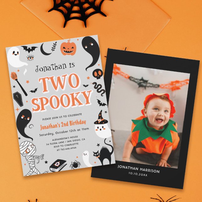 Invitación Cumpleaños de niño con foto Halloween 2º  (Subido por el creador)