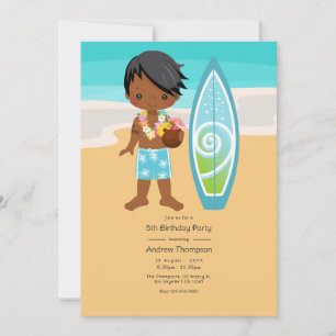 Invitación Cumpleaños de niño con Luau Hawaiano