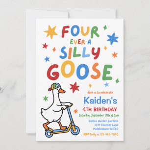 Invitación Cumpleaños de Niño Cuatro Siempre Un Ganso Tonto 4