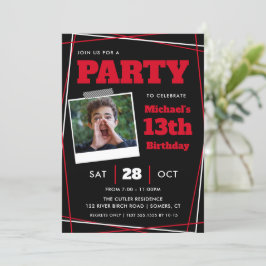 Invitación Cumpleaños de niño de 13 años/cualquier edad, foto
