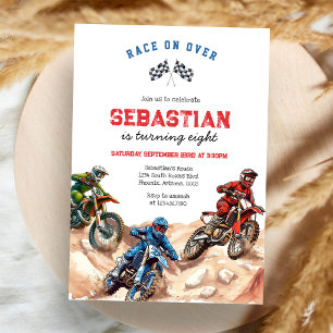 Invitación Cumpleaños de niño de carreras de motocicletas de 